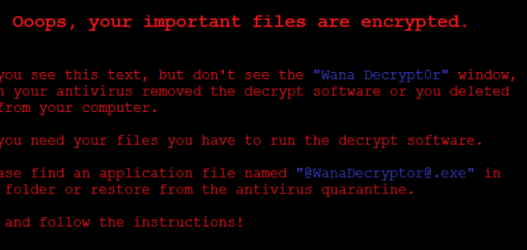 The WannaCry ransom hack screen you hope your business will never see.